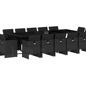 Jeroen 15-delige Tuinset met kussens poly rattan zwart Jeroen 15-delige Tuinset met kussens poly rattan zwart