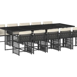 Jeffersontown 11-delige Tuinset met kussens poly rattan zwart Jeffersontown 11-delige Tuinset met kussens poly rattan zwart