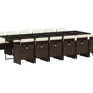 Jesse  13-delige Tuinset met kussens poly rattan bruin
