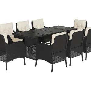 Karlyn 9-delige Tuinset poly rattan zwart Karlyn 9-delige Tuinset poly rattan zwart