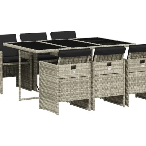Jesse  7-delige Tuinset met kussens poly rattan grijs
