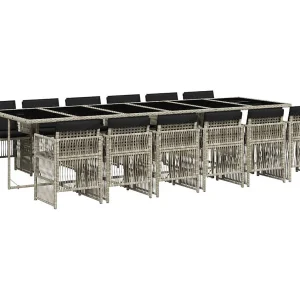 Ilo 13-delige Tuinset met kussens poly rattan lichtgrijs Ilo 13-delige Tuinset met kussens poly rattan lichtgrijs