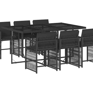 Jeffersontown 7-delige Tuinset met kussens poly rattan zwart Jeffersontown 7-delige Tuinset met kussens poly rattan zwart
