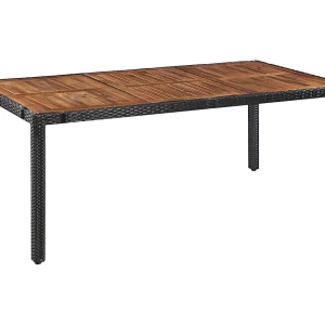 Irmelin  9-delige Tuinset poly rattan en acaciahout zwart
