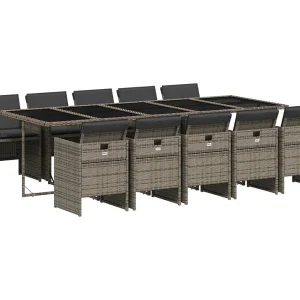 Jesse  11-delige Tuinset met kussens poly rattan grijs