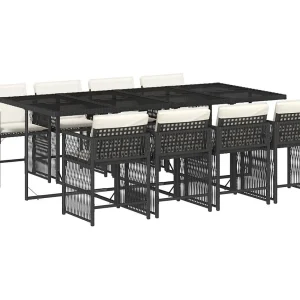 Jeffersontown  9-delige Tuinset poly rattan zwart