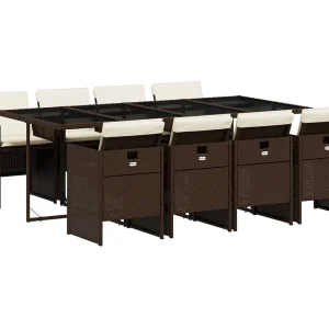 Jesse  9-delige Tuinset met kussens poly rattan bruin