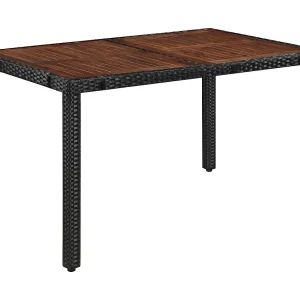 Irmelin  7-delige Tuinset poly rattan en acaciahout zwart