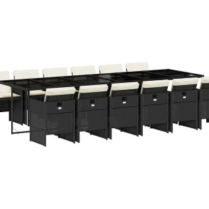 Jesse  13-delige Tuinset met kussens poly rattan zwart