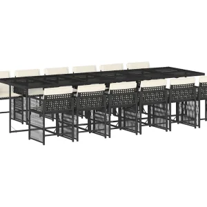 Jeffersontown 13-delige Tuinset met kussens poly rattan zwart Jeffersontown 13-delige Tuinset met kussens poly rattan zwart