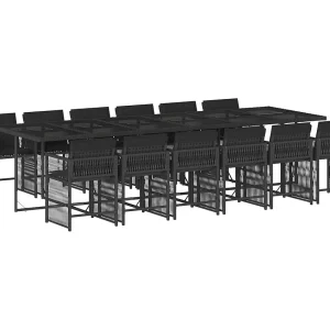 Jeffersontown 13-delige Tuinset met kussens poly rattan zwart Jeffersontown 13-delige Tuinset met kussens poly rattan zwart
