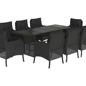 Karlyn 9-delige Tuinset poly rattan zwart Karlyn 9-delige Tuinset poly rattan zwart