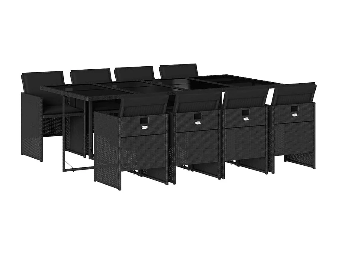 Jesse 9-delige Tuinset poly rattan zwart