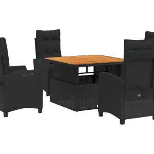Isyra 5-delige Tuinset met kussens poly rattan zwart Isyra 5-delige Tuinset met kussens poly rattan zwart
