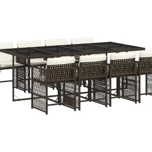 Jeffersontown 9-delige Tuinset met kussens poly rattan bruin Jeffersontown 9-delige Tuinset met kussens poly rattan bruin