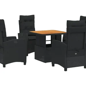 Isyra 5-delige Tuinset met kussens poly rattan zwart Isyra 5-delige Tuinset met kussens poly rattan zwart