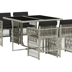 Ilo 5-delige Tuinset met kussens poly rattan lichtgrijs Ilo 5-delige Tuinset met kussens poly rattan lichtgrijs