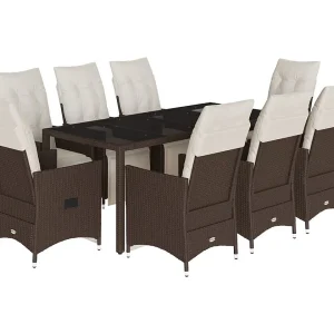 Jesse Blake  9-delige Tuinset met kussens poly rattan bruin