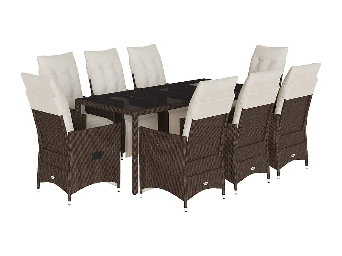 Jesse Blake 9-delige Tuinset met kussens poly rattan bruin