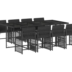 Jeffersontown  9-delige Tuinset poly rattan zwart