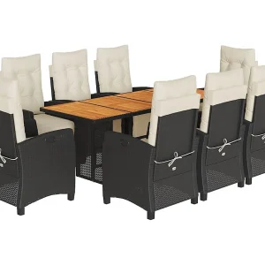 Igmar 9-delige Tuinset poly rattan zwart Igmar 9-delige Tuinset poly rattan zwart