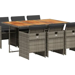 Jesse  7-delige Tuinset met kussens poly rattan grijs