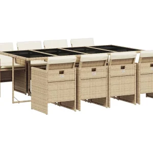 Jesse  9-delige Tuinset met kussens poly rattan beige