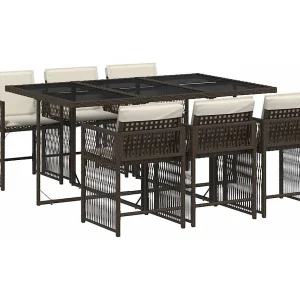 Jeffersontown 7-delige Tuinset met kussens poly rattan bruin Jeffersontown 7-delige Tuinset met kussens poly rattan bruin