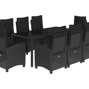 Jalnar 9-delige Tuinset poly rattan zwart Jalnar 9-delige Tuinset poly rattan zwart