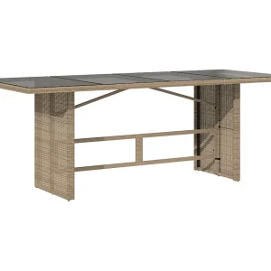 Karlyn 7-delige Tuinset met kussens poly rattan beige Karlyn 7-delige Tuinset met kussens poly rattan beige