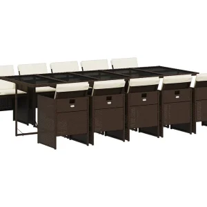 Jesse  11-delige Tuinset met kussens poly rattan bruin