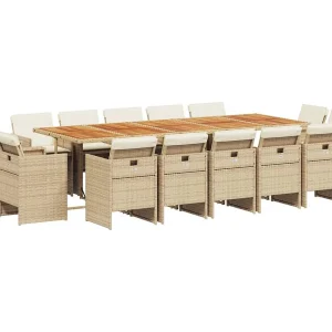 Jeroen 15-delige Tuinset met kussens poly rattan beige Jeroen 15-delige Tuinset met kussens poly rattan beige