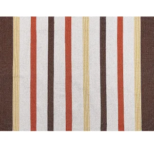 Katoenen Vloerkleed 160 x 230 cm Bruin en Beige HISARLI Katoenen Vloerkleed 160 x 230 cm Bruin en Beige HISARLI