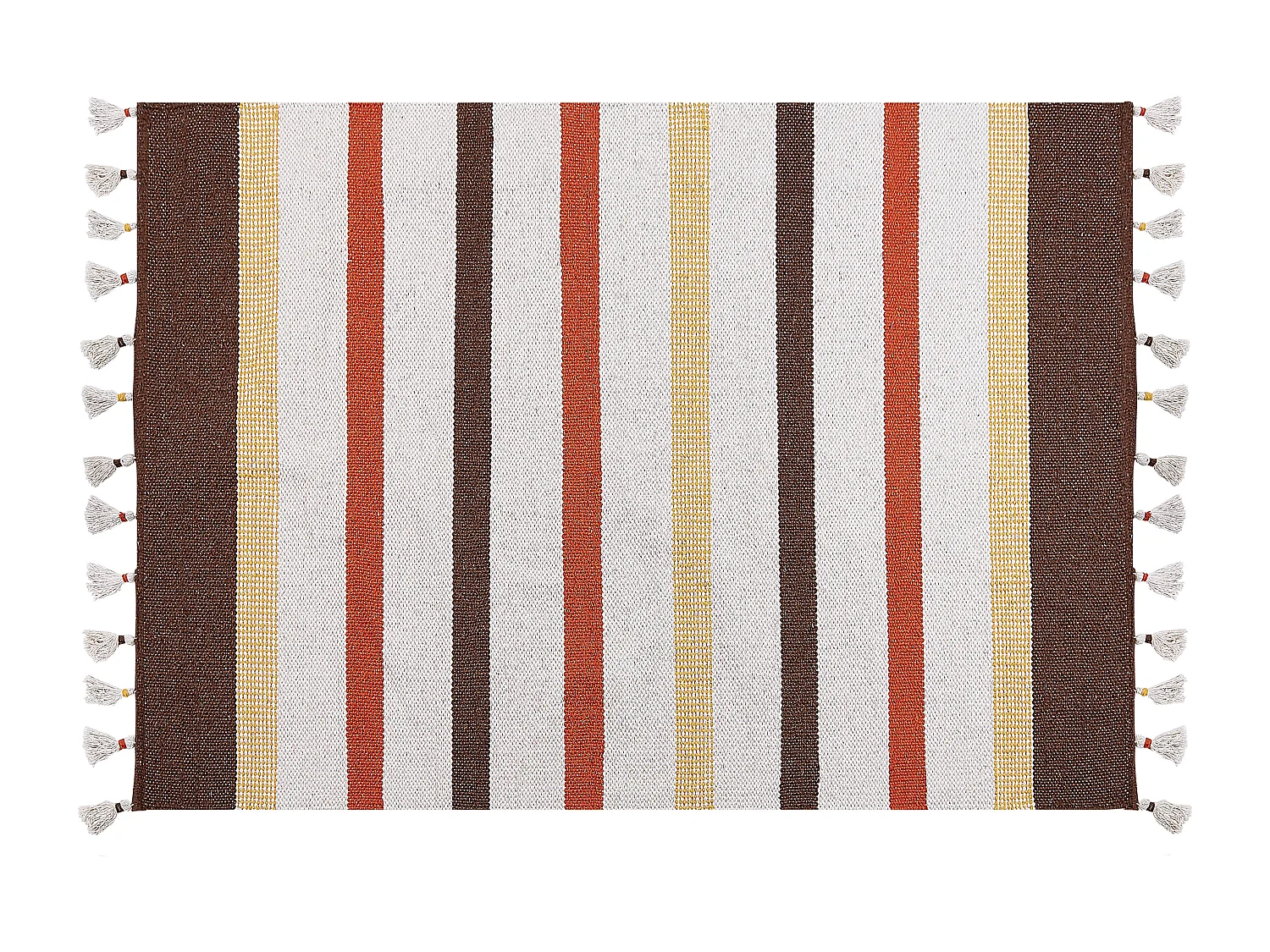 Katoenen Vloerkleed 160 x 230 cm Bruin en Beige HISARLI