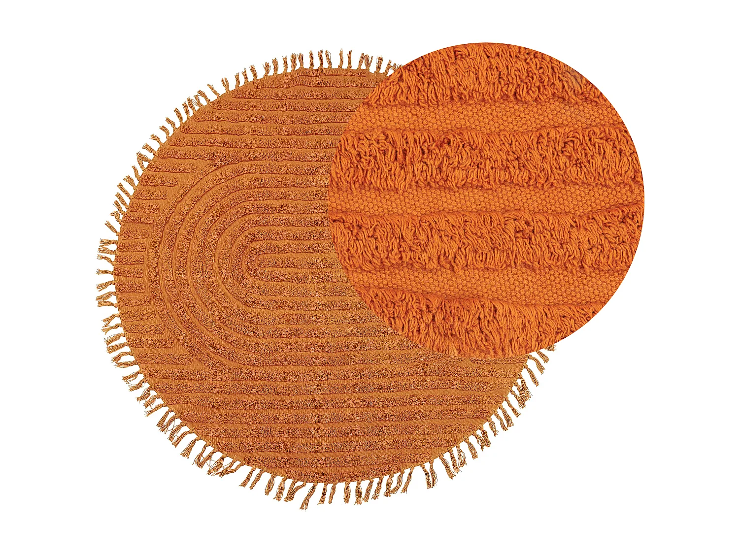 Katoenen Vloerkleed Oranje ⌀ 140 cm HALFETI