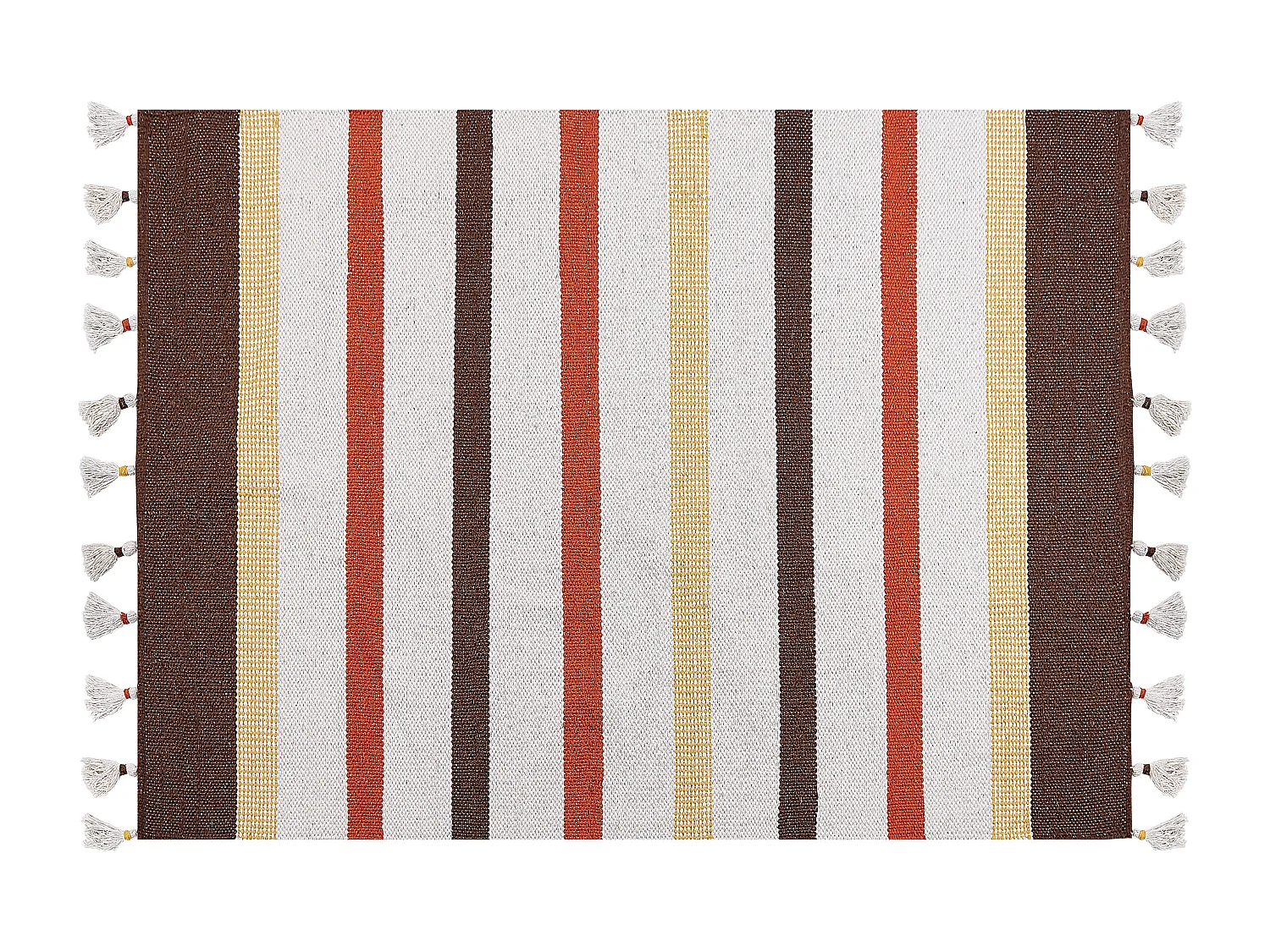 Katoenen Vloerkleed 140 x 200 cm Bruin en Beige HISARLI
