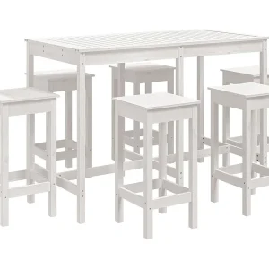 Hrolf 7-delige Tuinbarset massief grenenhout wit Hrolf 7-delige Tuinbarset massief grenenhout wit