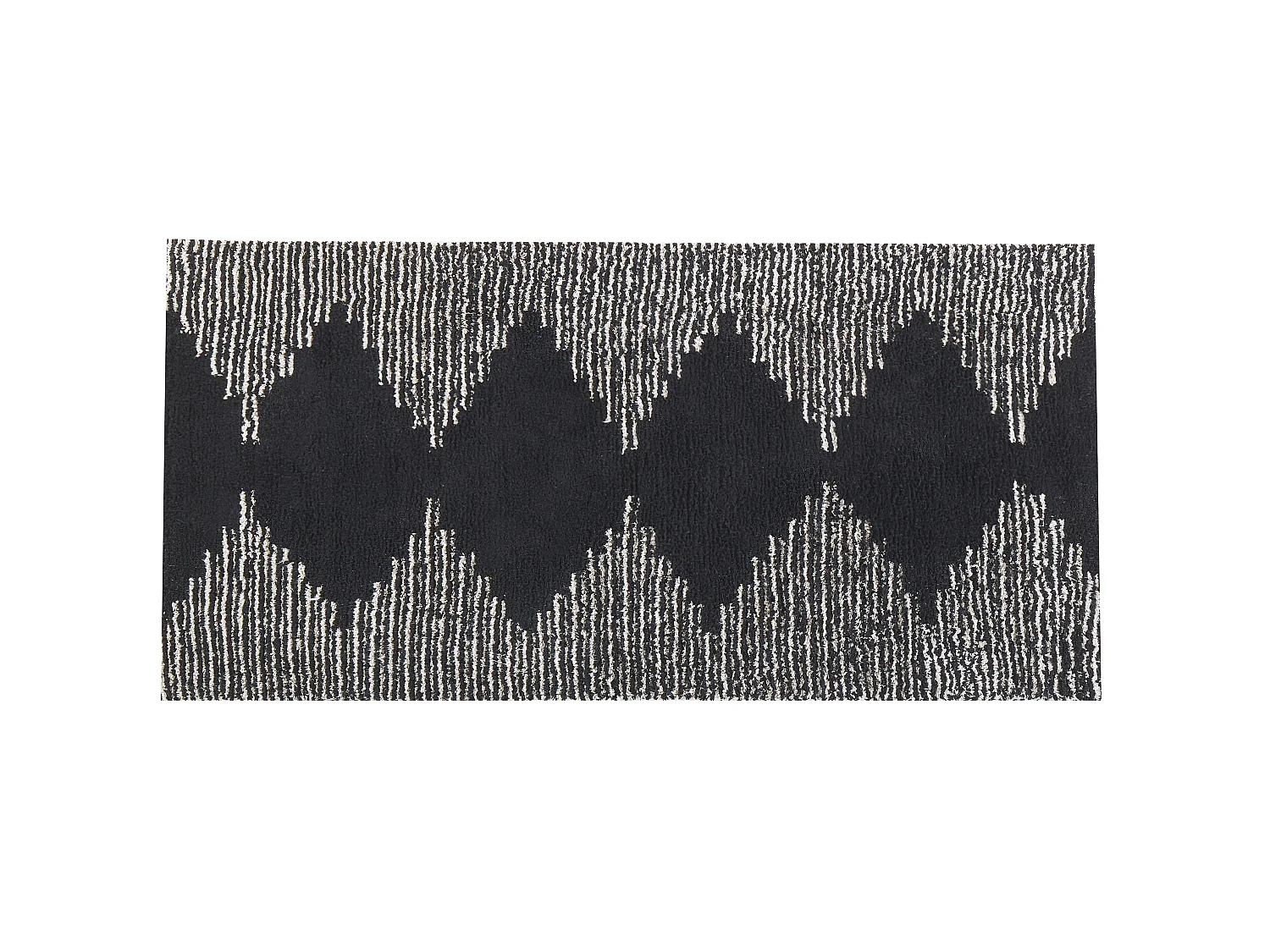 Katoenen Vloerkleed 80 x 150 cm Zwart en Wit BATHINDA