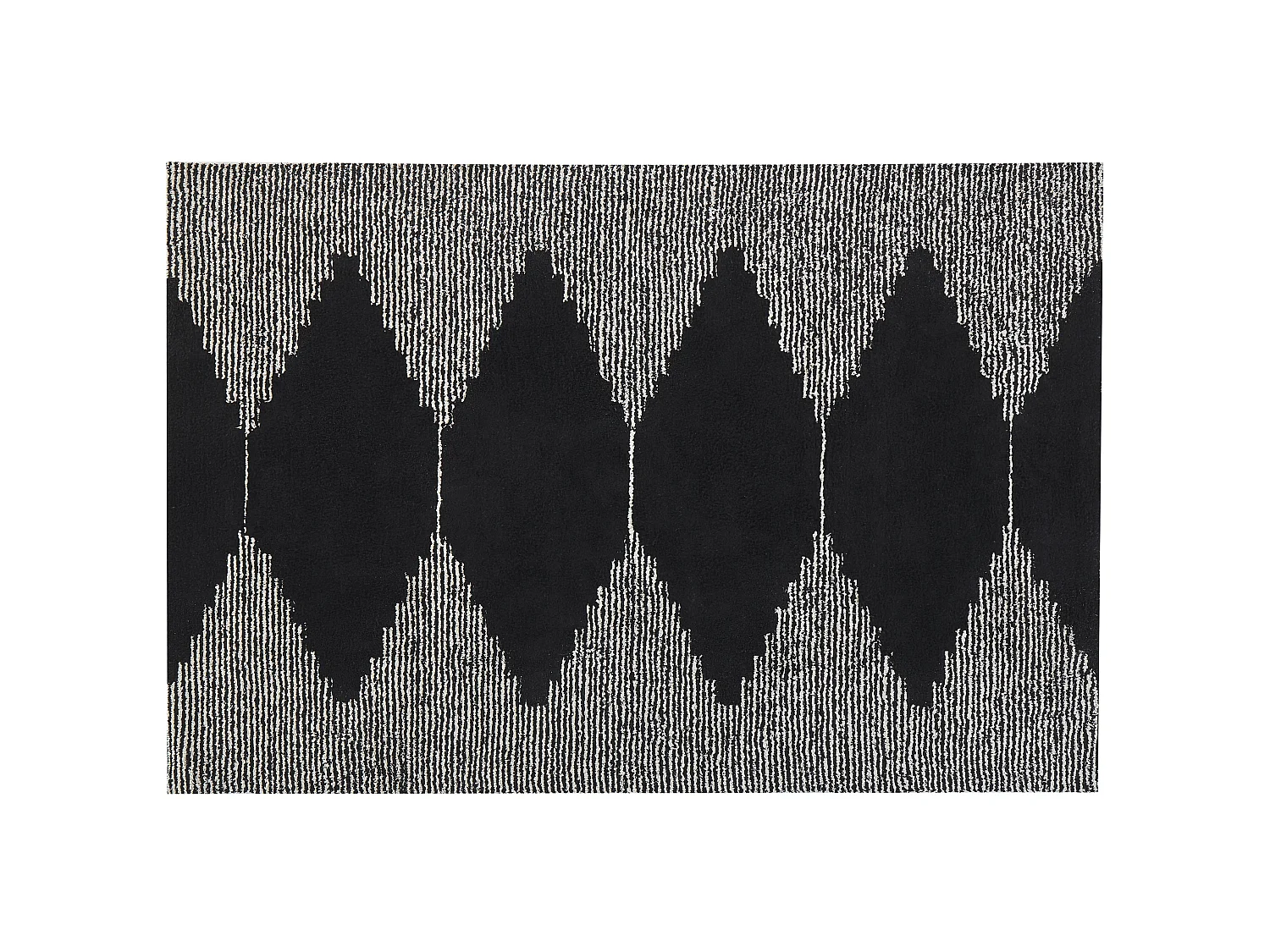 Katoenen Vloerkleed 140 x 200 cm Zwart en Wit BATHINDA