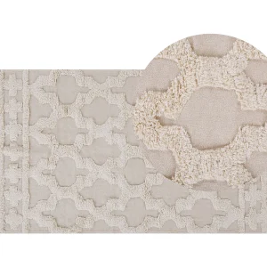 Katoenen Vloerkleed 80 x 150 cm Beige SULUOVA Katoenen Vloerkleed 80 x 150 cm Beige SULUOVA