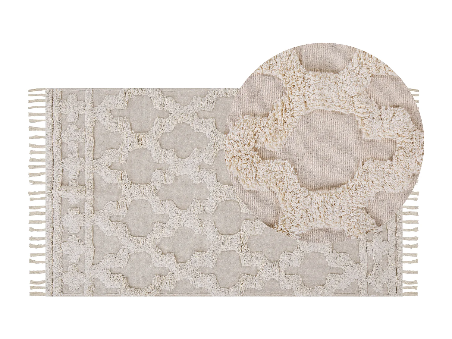 Katoenen Vloerkleed 80 x 150 cm Beige SULUOVA