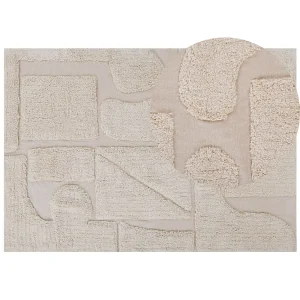 Katoenen Vloerkleed 160 x 230 cm Beige DIYADIN Katoenen Vloerkleed 160 x 230 cm Beige DIYADIN
