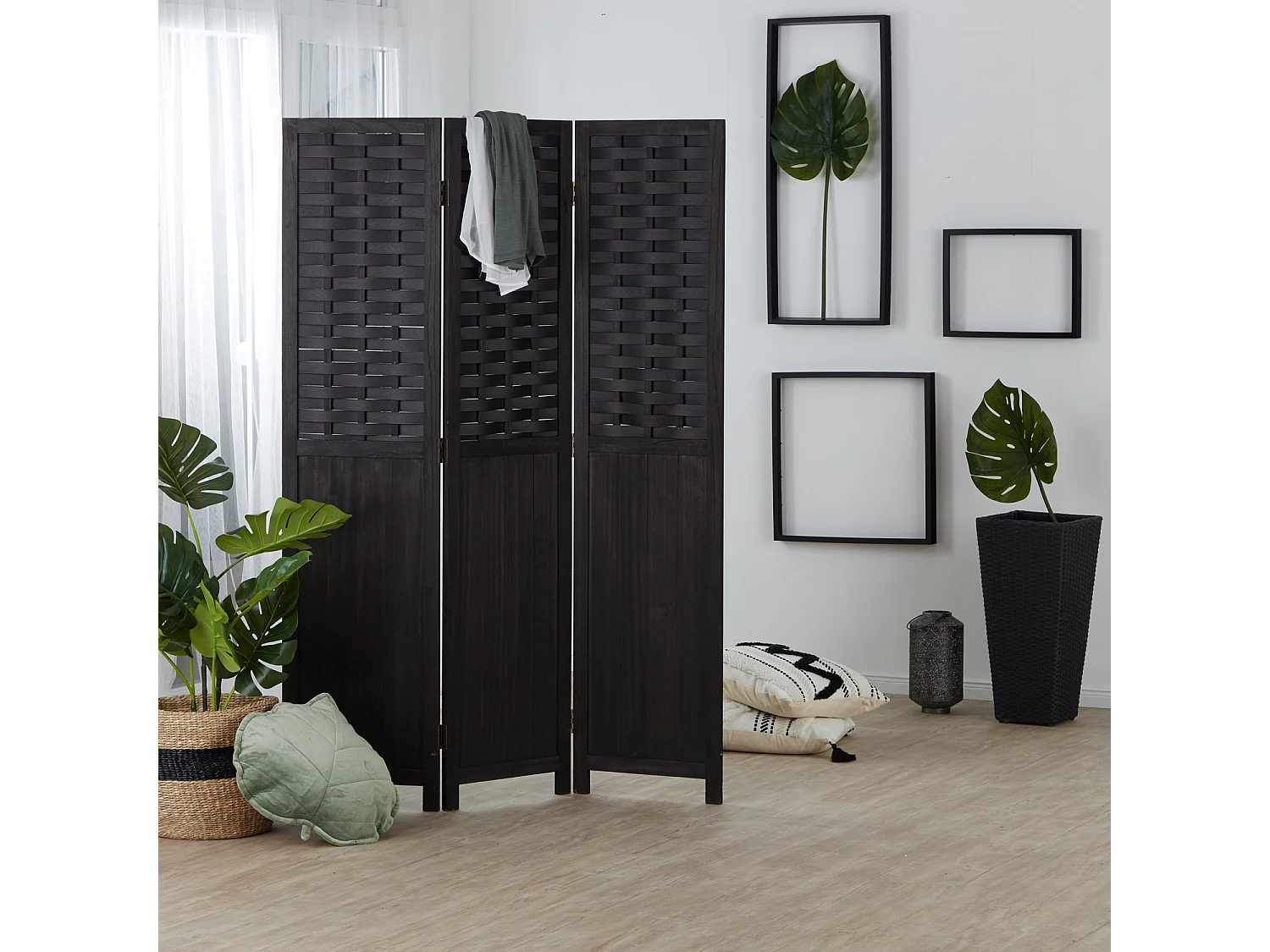 Kamerscherm 120x2,2x170 cm zwart