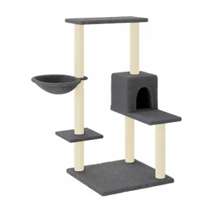 Jorva Kattenmeubel met sisal krabpalen 95 cm donkergrijs Jorva Kattenmeubel met sisal krabpalen 95 cm donkergrijs