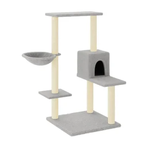 Jorva Kattenmeubel met sisal krabpalen 95 cm lichtgrijs Jorva Kattenmeubel met sisal krabpalen 95 cm lichtgrijs