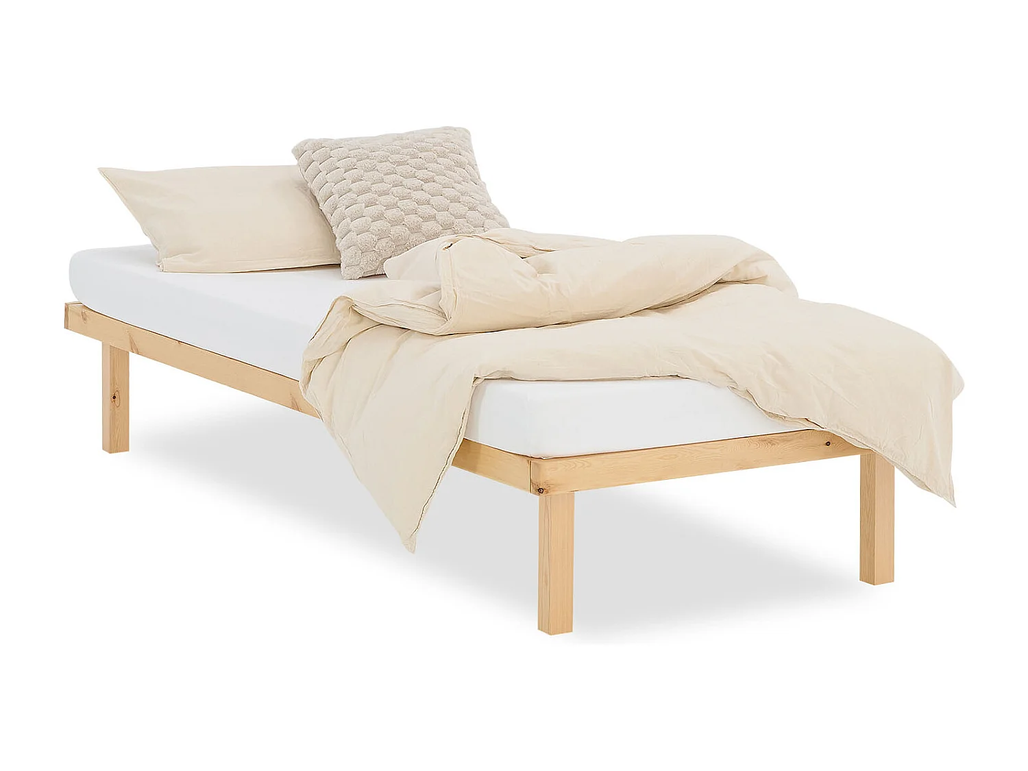 Houten Bed 90x200 cm Natuurlijk