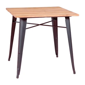 Industriële tafel in zwart staal en licht hout – Bistro – Zwart Industriële tafel in zwart staal en licht hout – Bistro – Zwart
