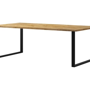 Houten en metalen 6-persoons eettafel Eden