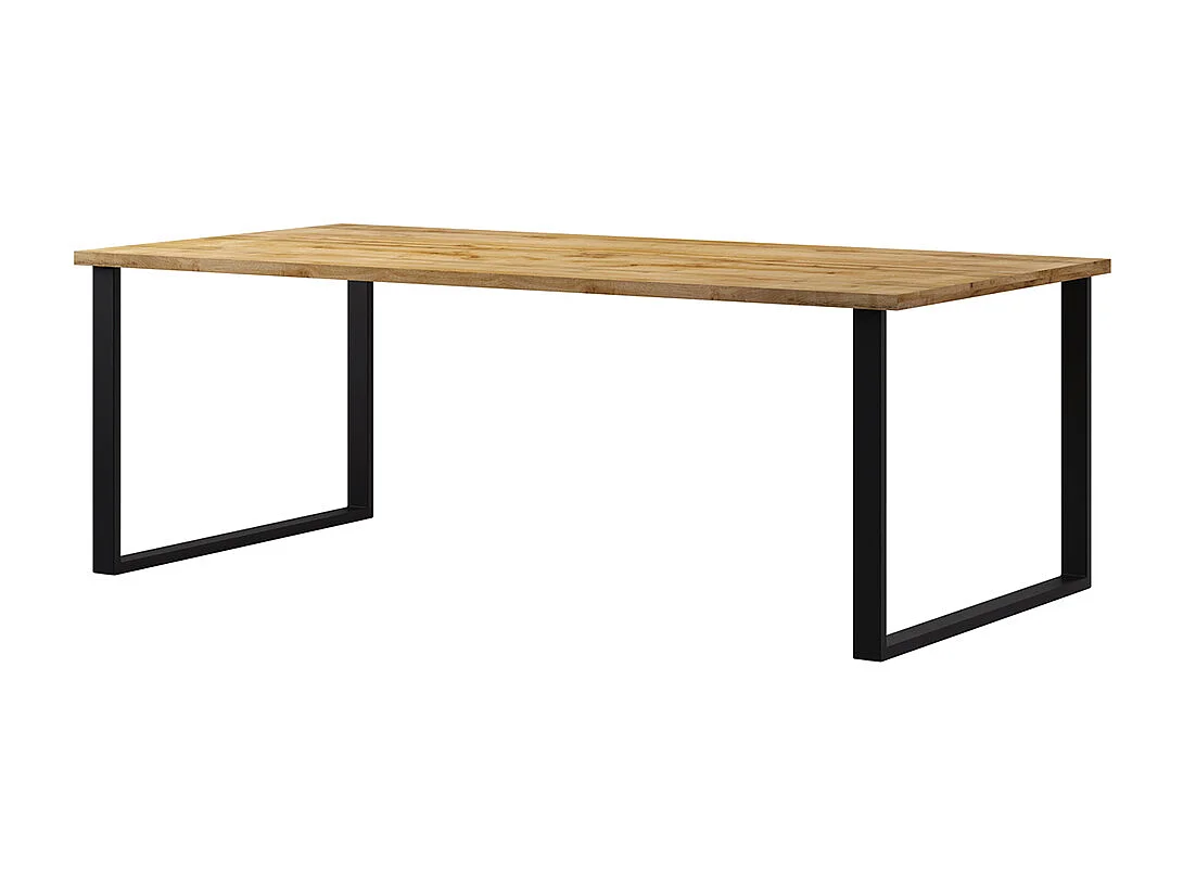 Houten en metalen 6-persoons eettafel Eden