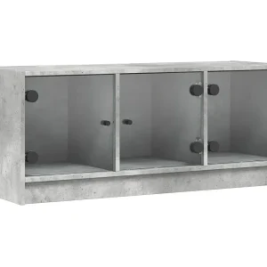 Ilgar  Tv-meubel met glazen deuren 102x37x42 cm betongrijs